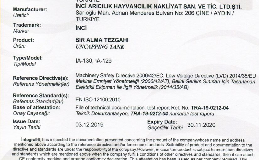 CE UYGUNLUK ONAY BELGESİ 4