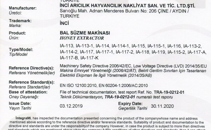 CE UYGUNLUK ONAY BELGESİ 3